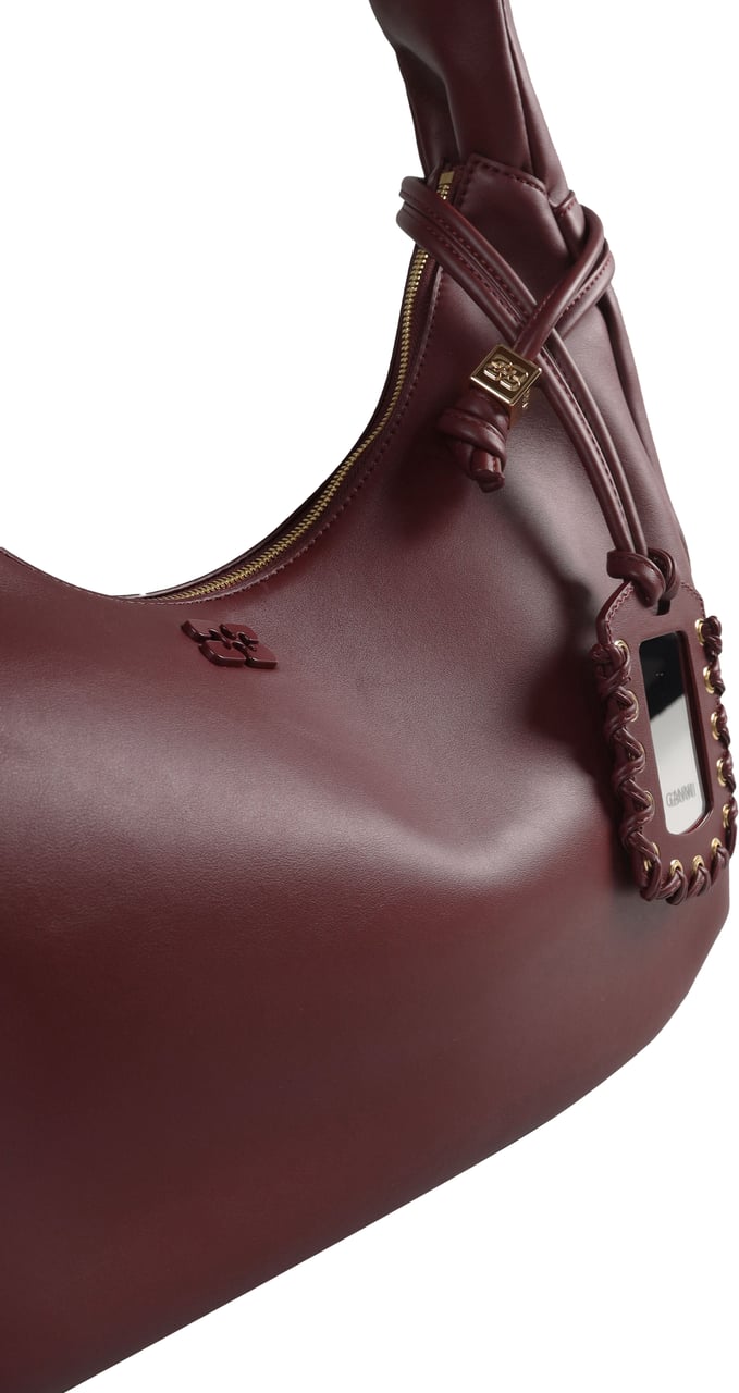 Ganni Hobo Medium veters bordeauxrood Maroon