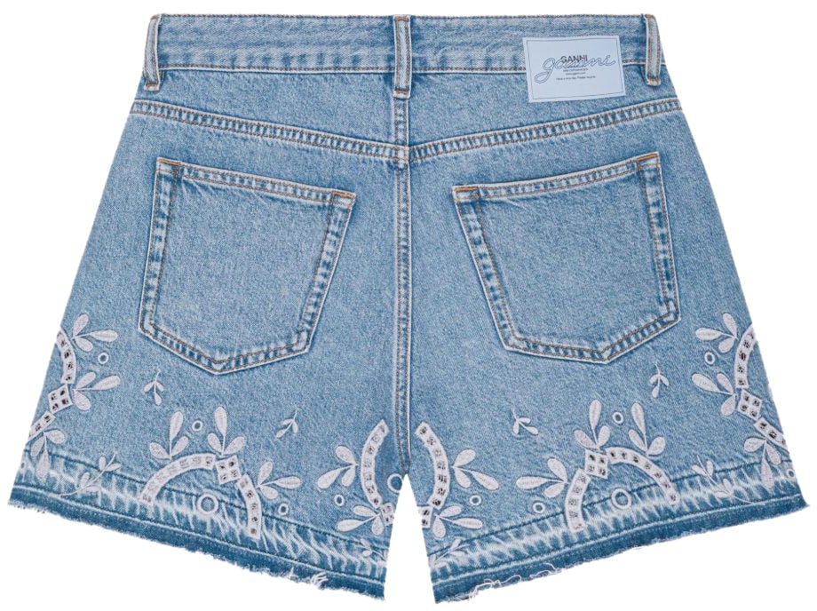 Ganni Shorts Blue Blauw