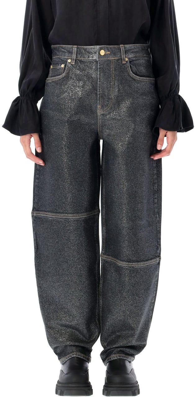 Ganni Shimmery Foil Stary jeans Blauw