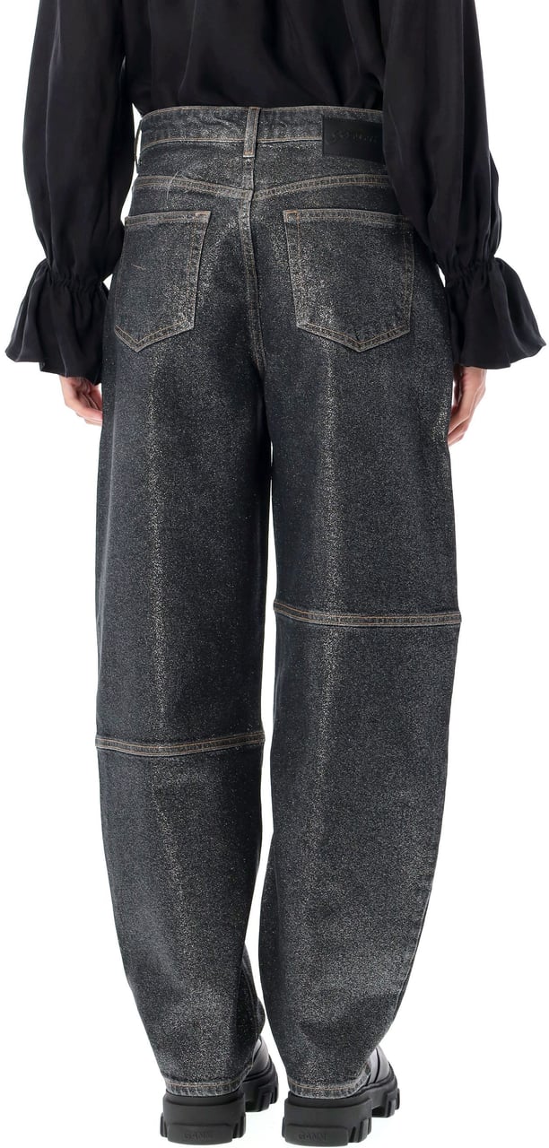 Ganni Shimmery Foil Stary jeans Blauw