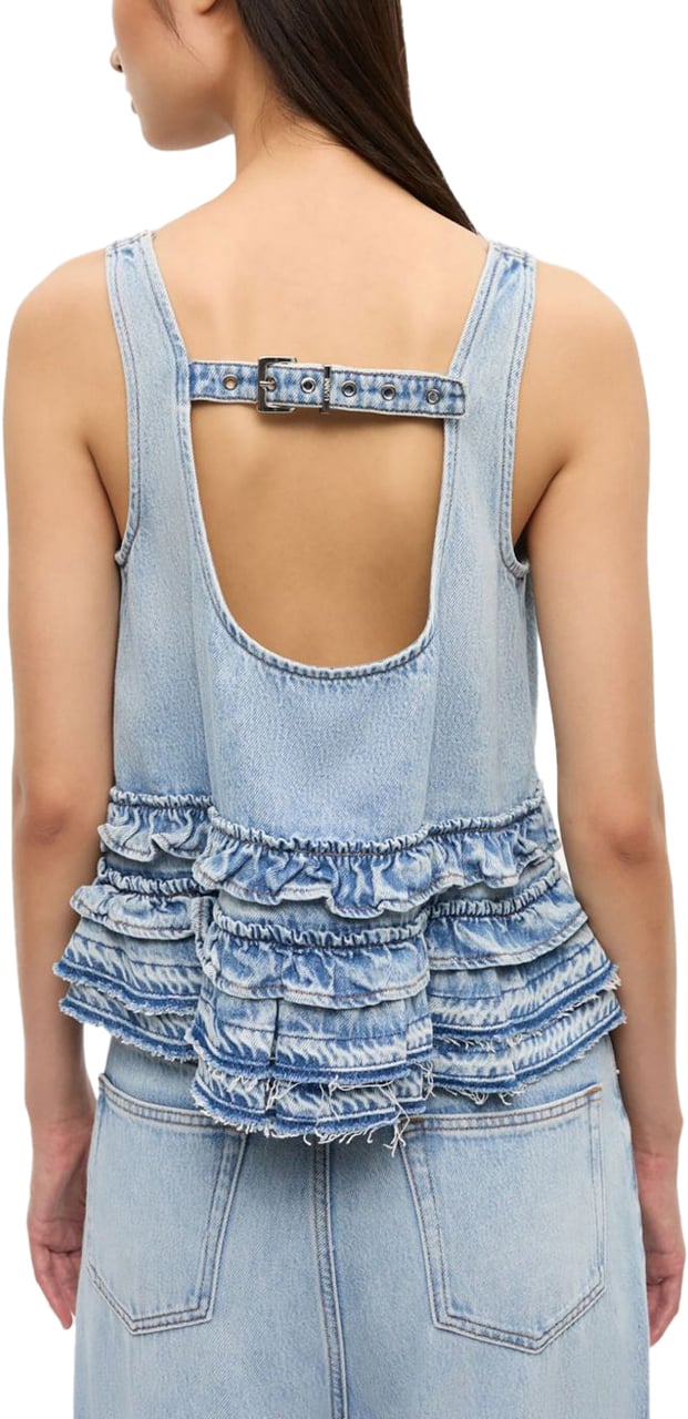 Ganni Top Clear Blue Blauw