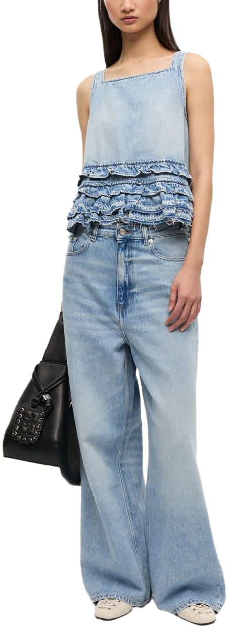 Ganni Top Clear Blue Blauw