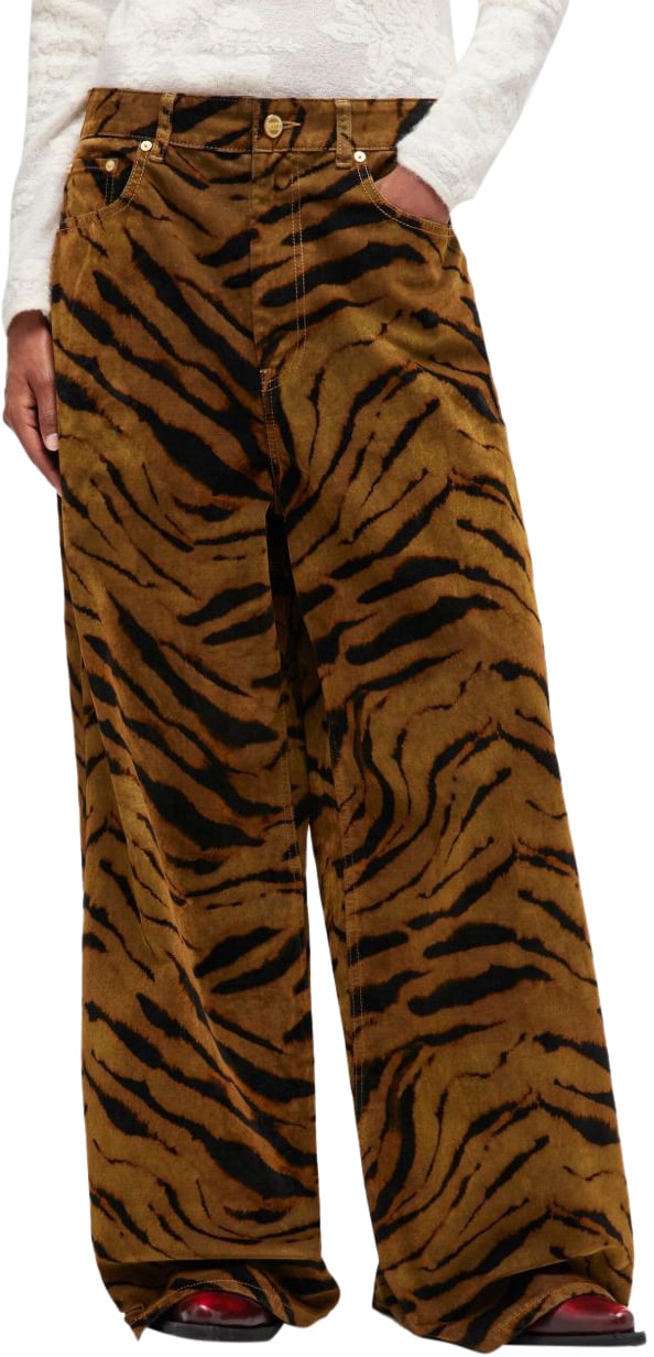 Ganni Jeans Kaki Bruin
