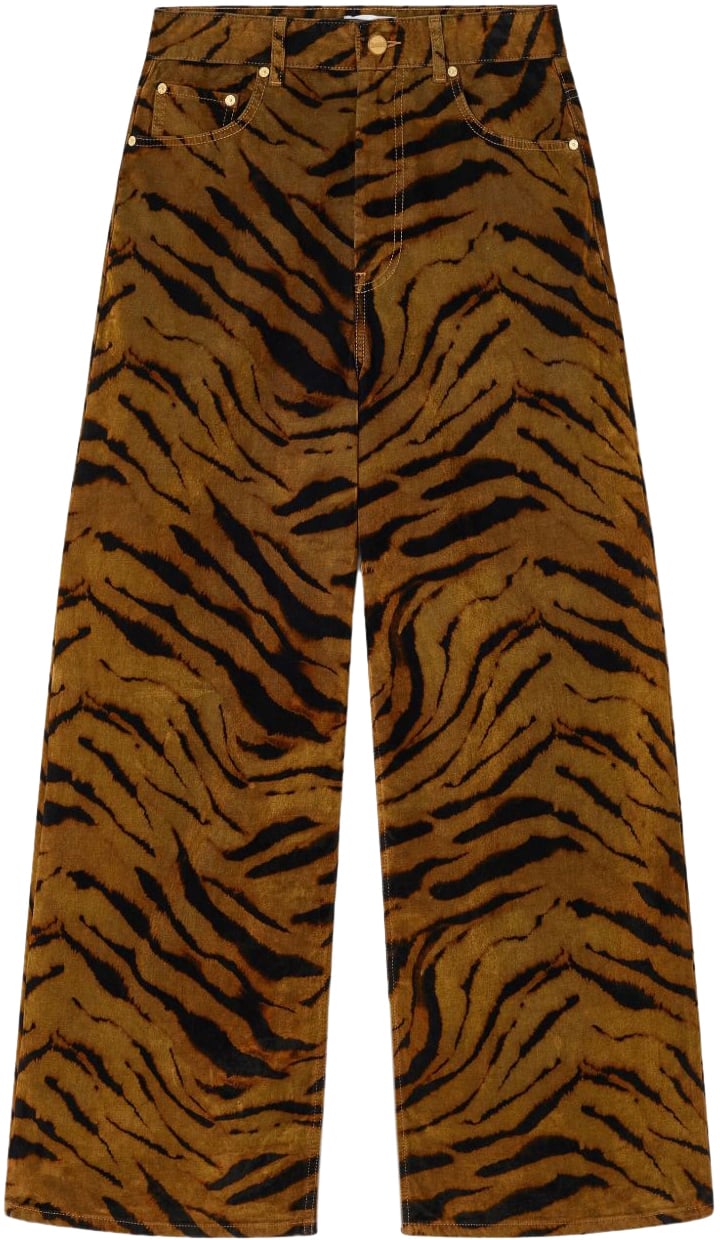 Ganni Jeans Kaki Bruin