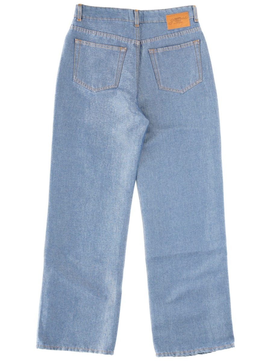 Ganni Blue Metallic Blend Jeans Blauw