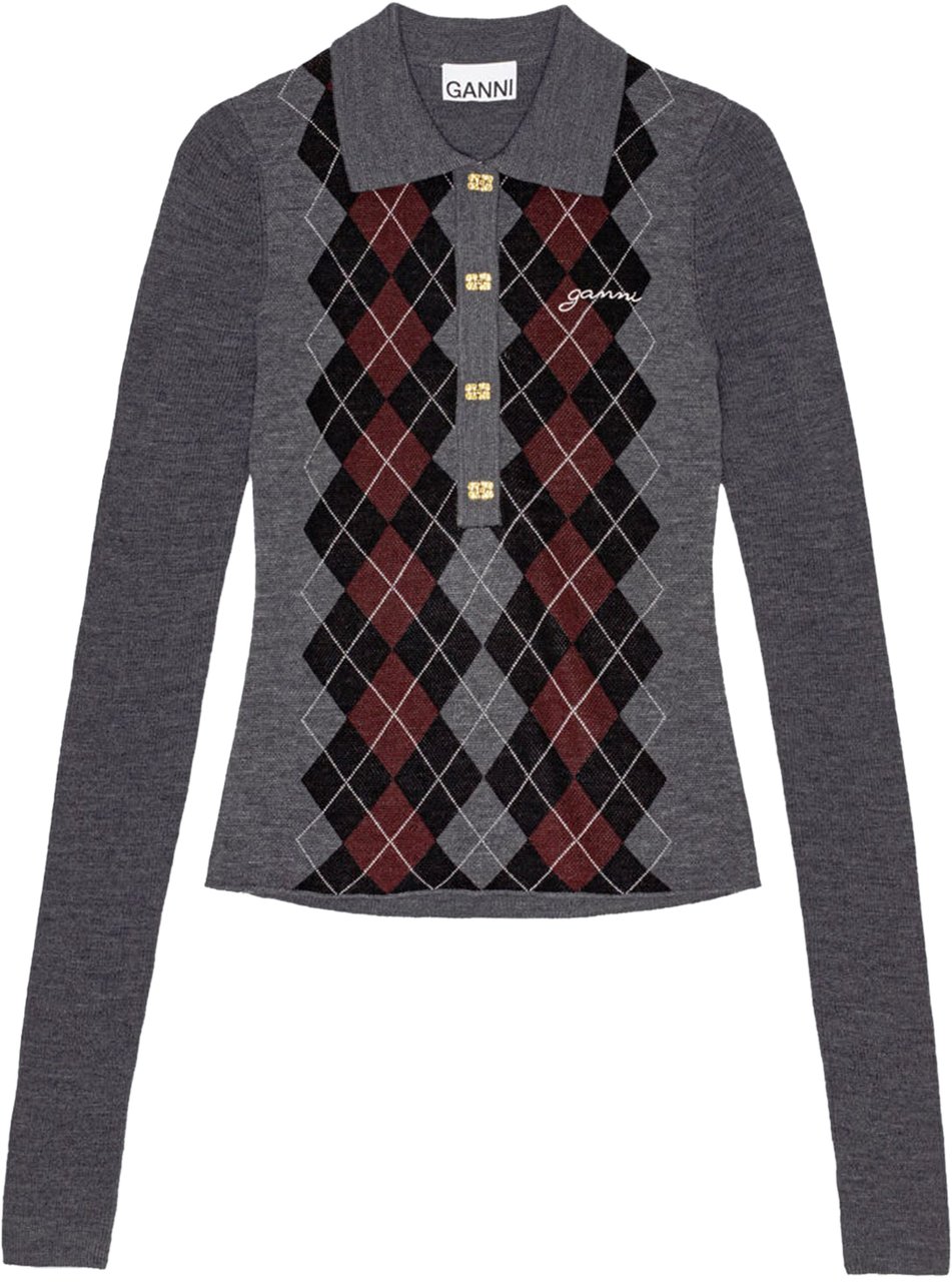 Ganni Jacquard Grey Dessin Grijs