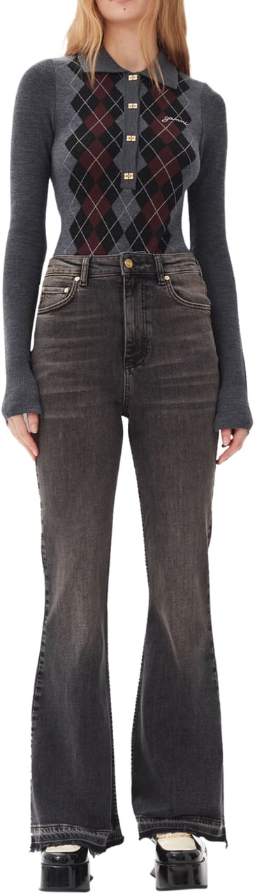 Ganni Jacquard Grey Dessin Grijs