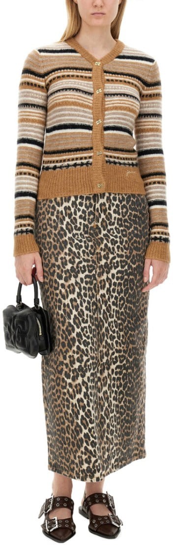 Ganni Cardigan With Stripe Pattern Divers