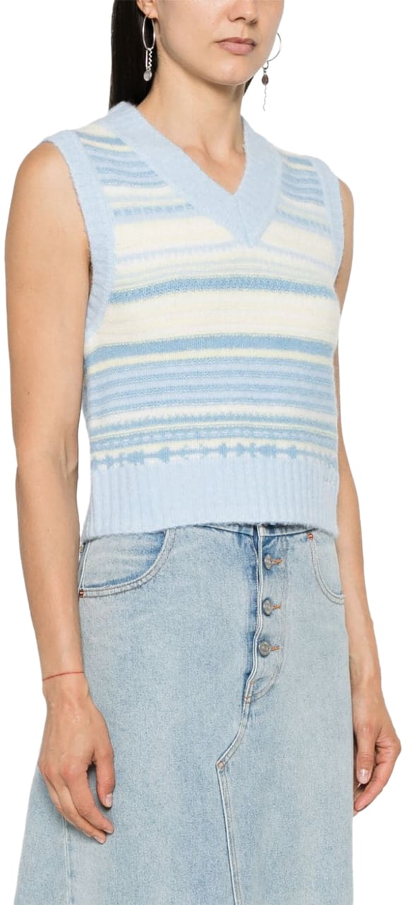 Ganni Sweaters Clear Blue Blauw