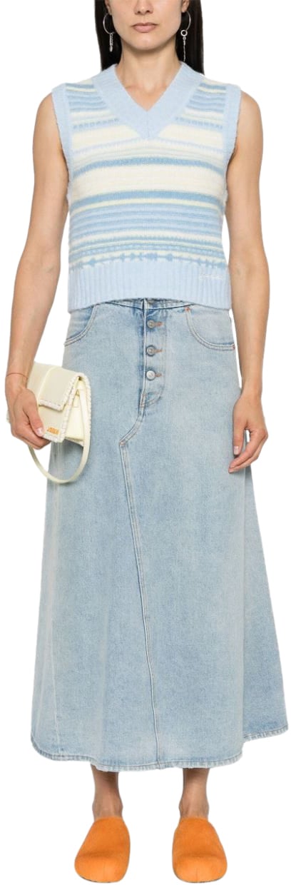Ganni Sweaters Clear Blue Blauw