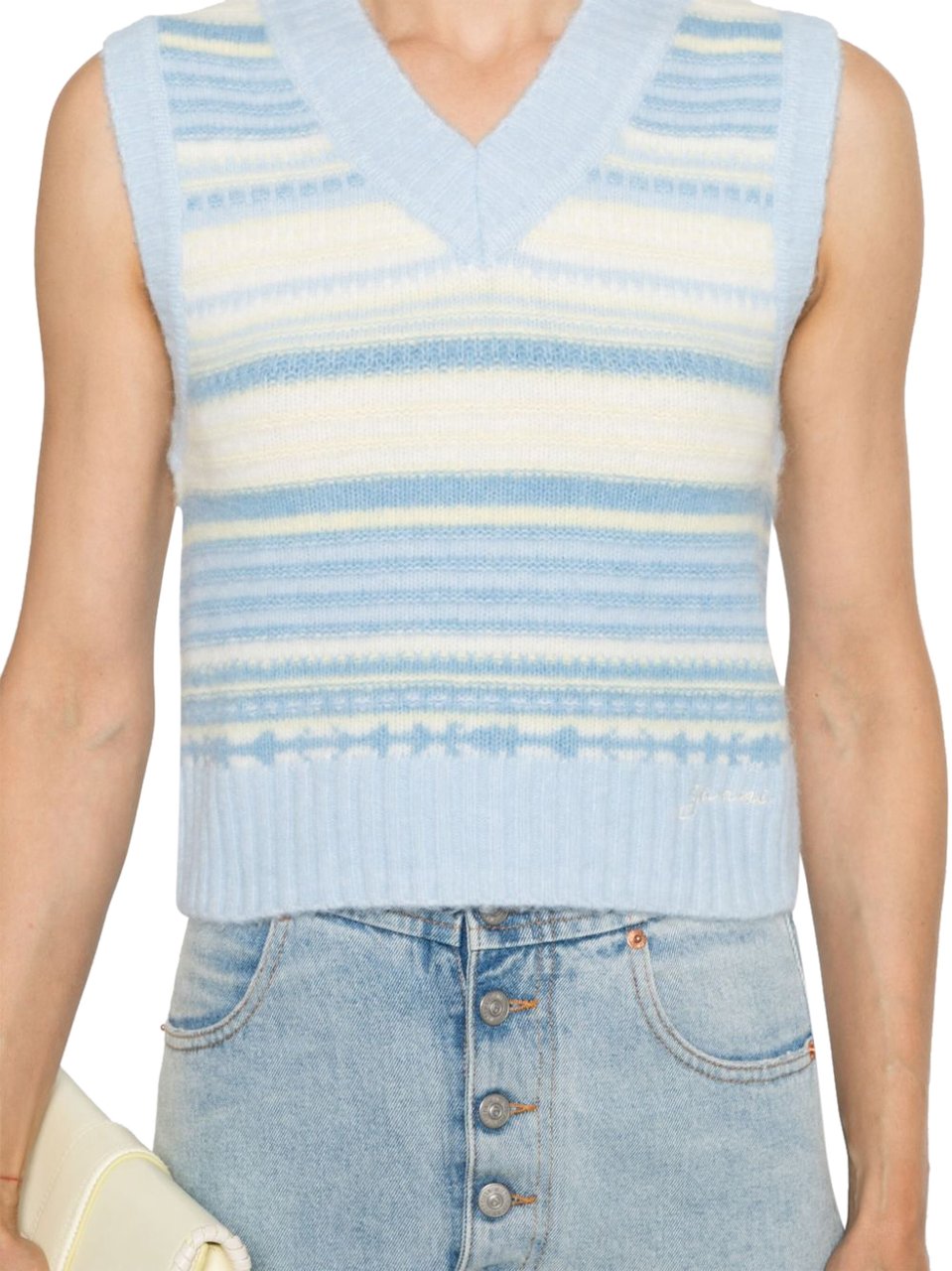 Ganni Sweaters Clear Blue Blauw