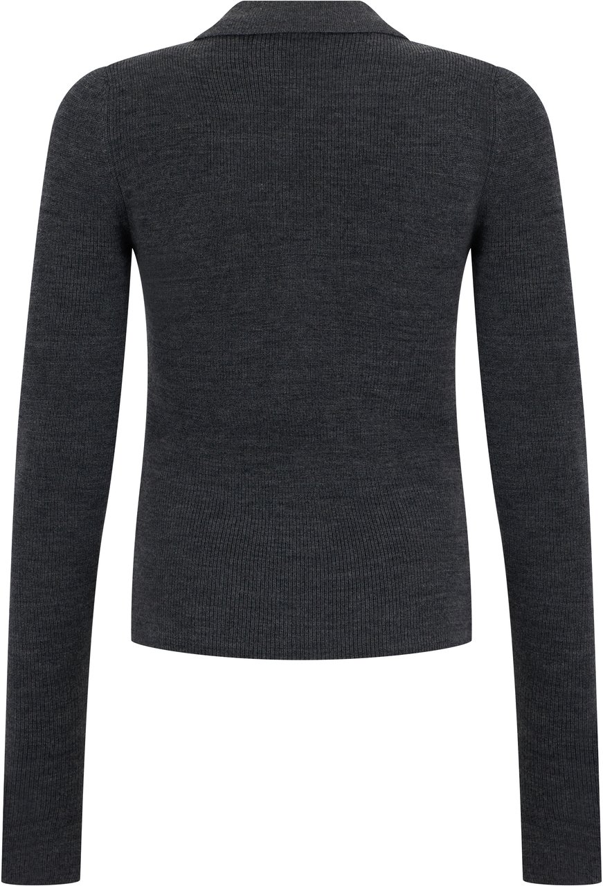 Ganni Elegant winter coat with geometric pattern Grijs