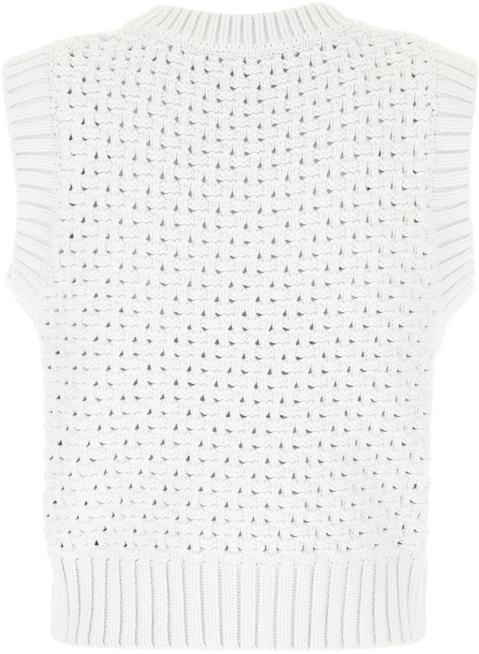 Ganni Ganni Pastel light blue cotton blend vest Lichtblauw