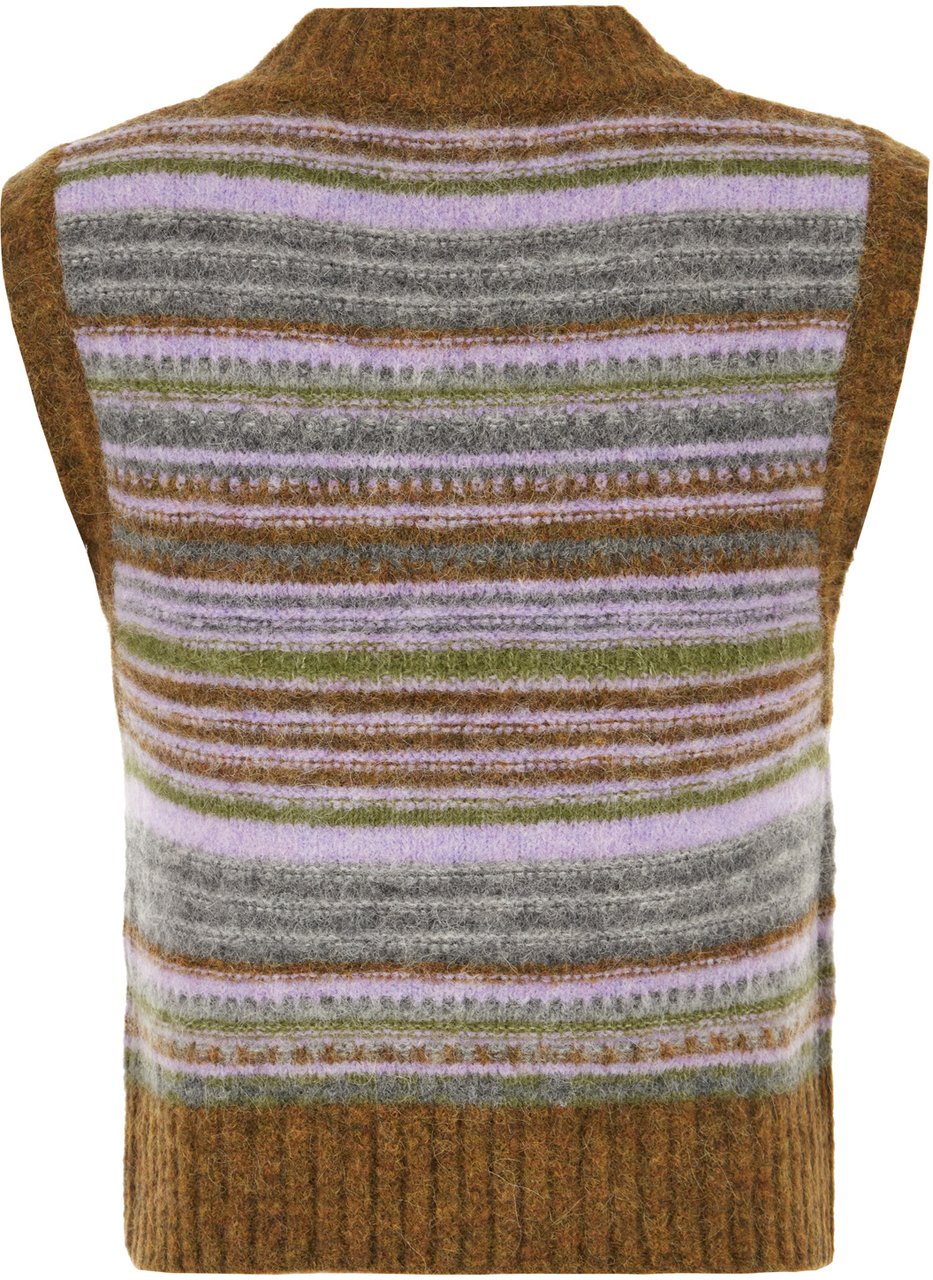 Ganni Ganni Embroidered stretch alpaca blend vest Divers