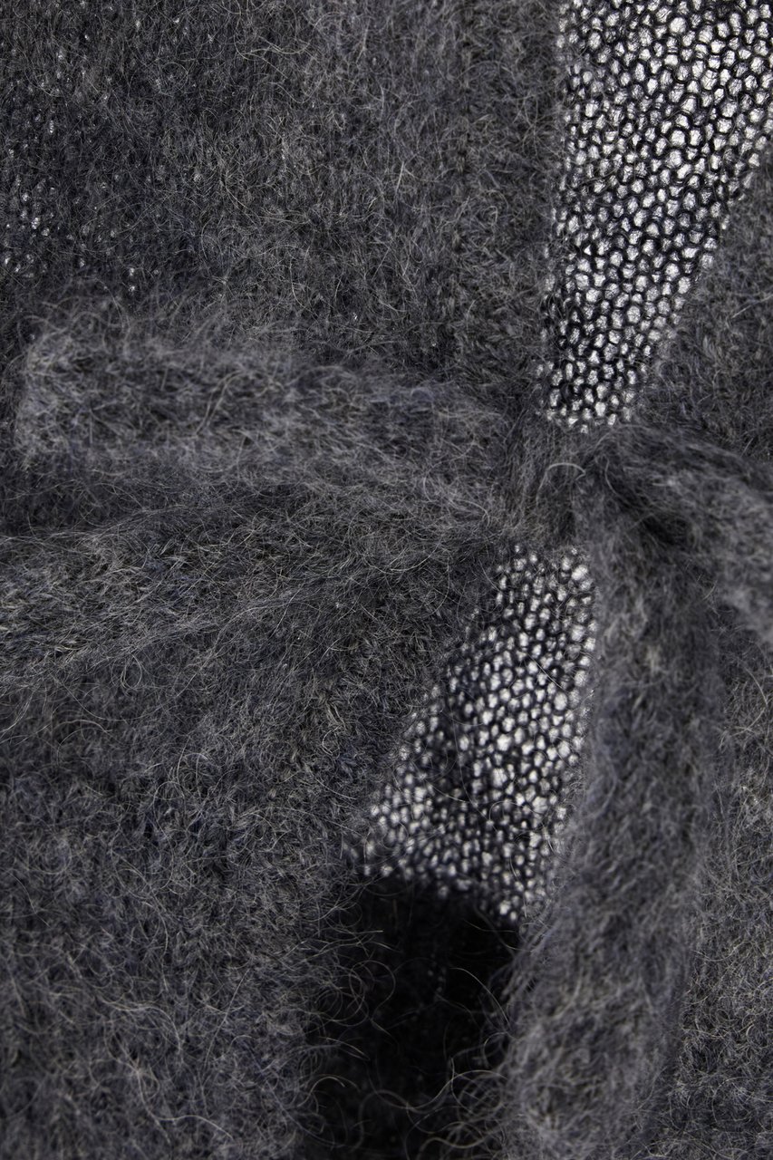 Ganni Ganni Charcoal wool blend cardigan Grijs
