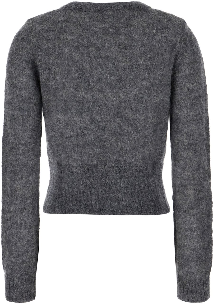 Ganni Ganni Charcoal wool blend cardigan Grijs