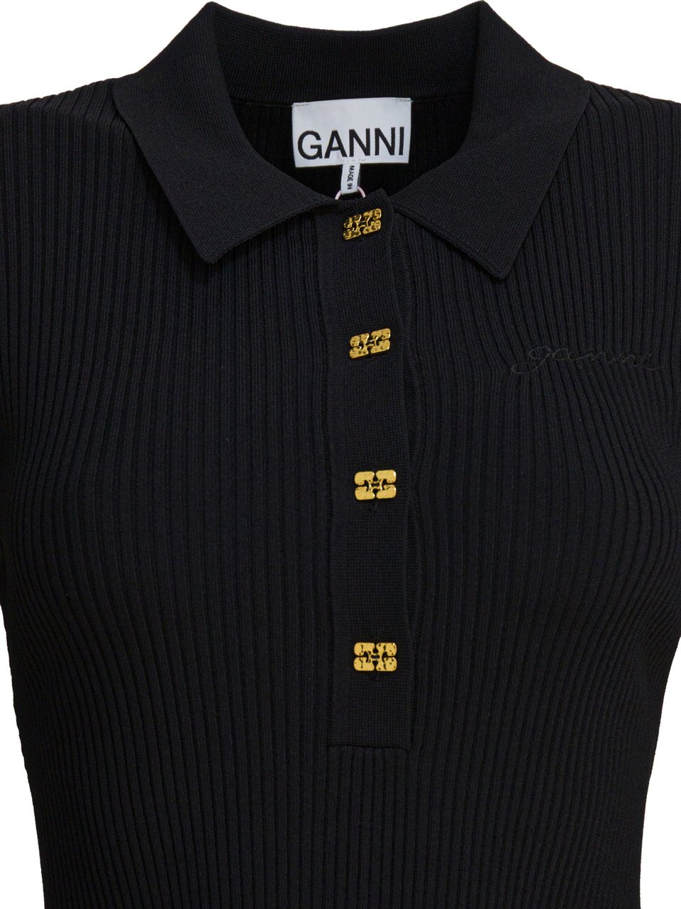 Ganni Flared dress Zwart