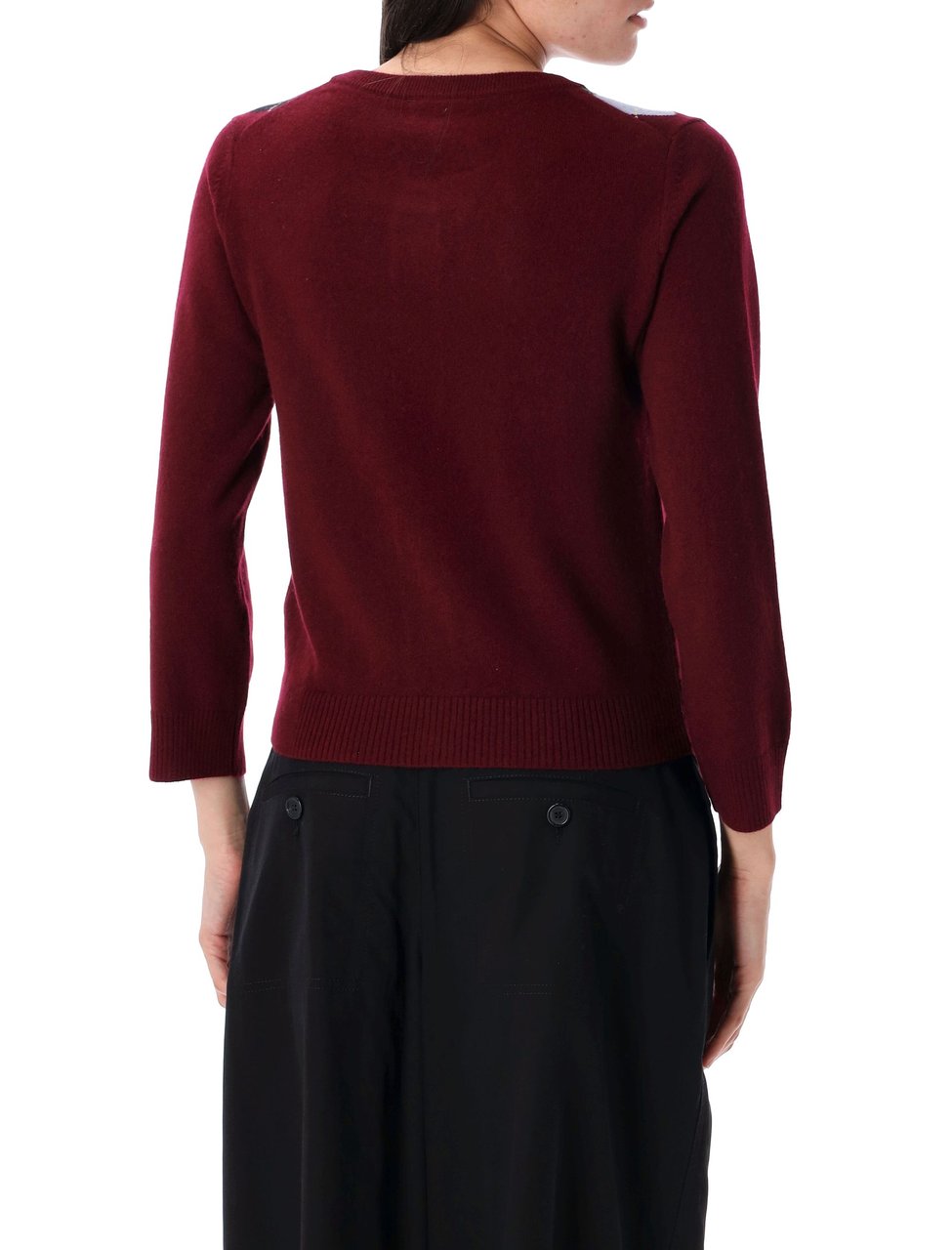 Ganni Cardigan Argyle Tawny Port Rood