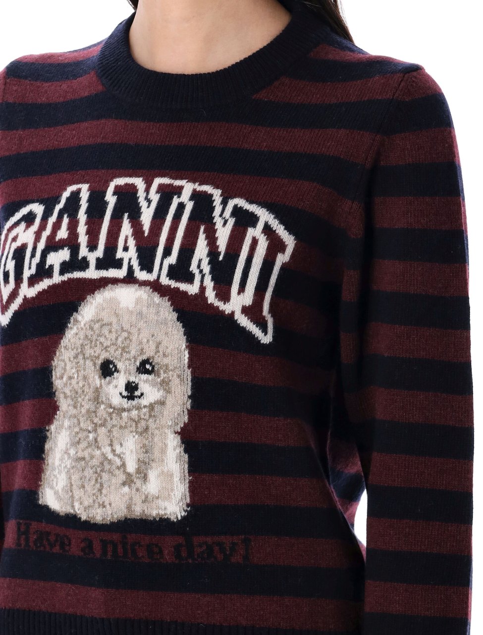 Ganni Knit Poodle Stripe Multicolour Divers
