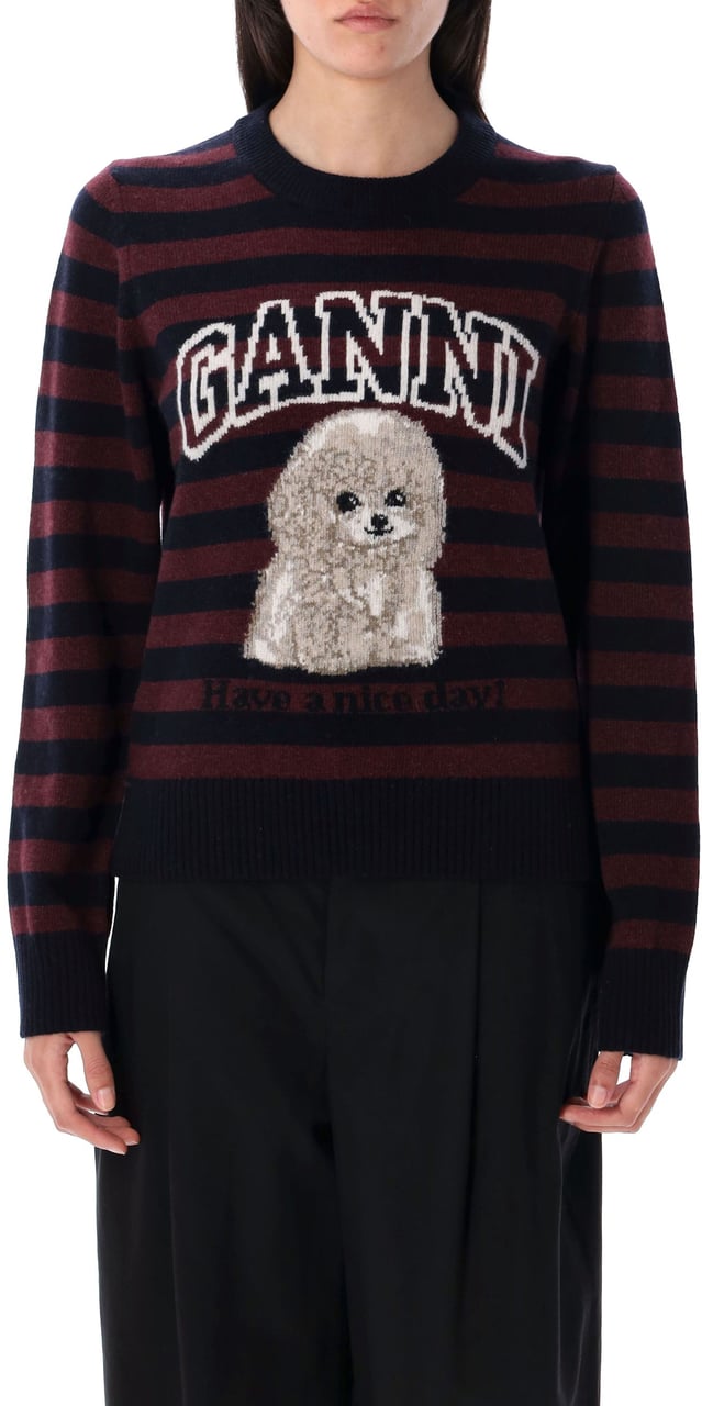 Ganni Knit Poodle Stripe Multicolour Divers