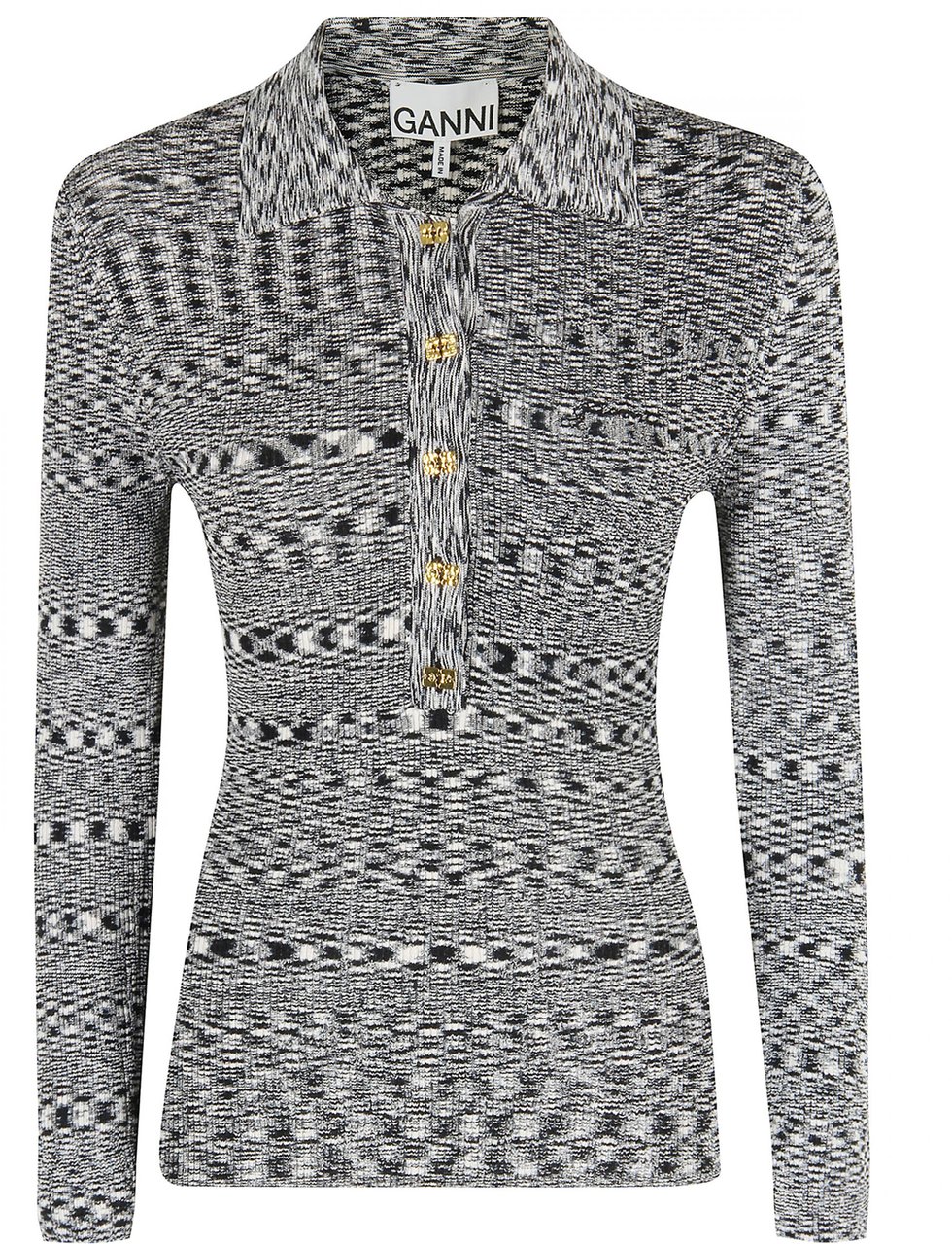 Ganni T-Shirts And Polos Black Zwart