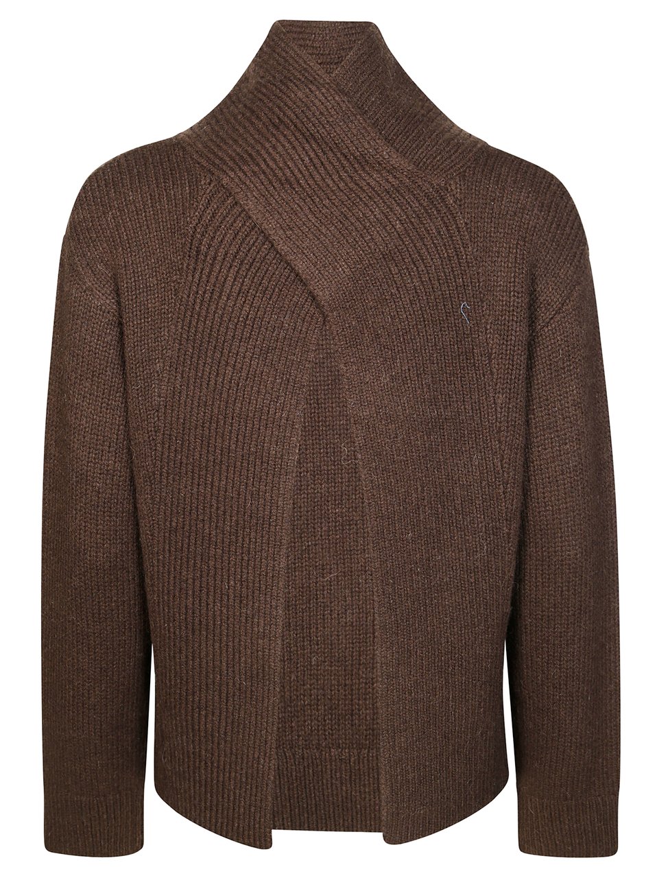 Ganni Chunky Yak Mix Open Back Pullover Zwart