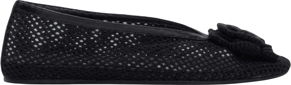 Ganni MESH FLOWER JENNY BALLERINAS Zwart