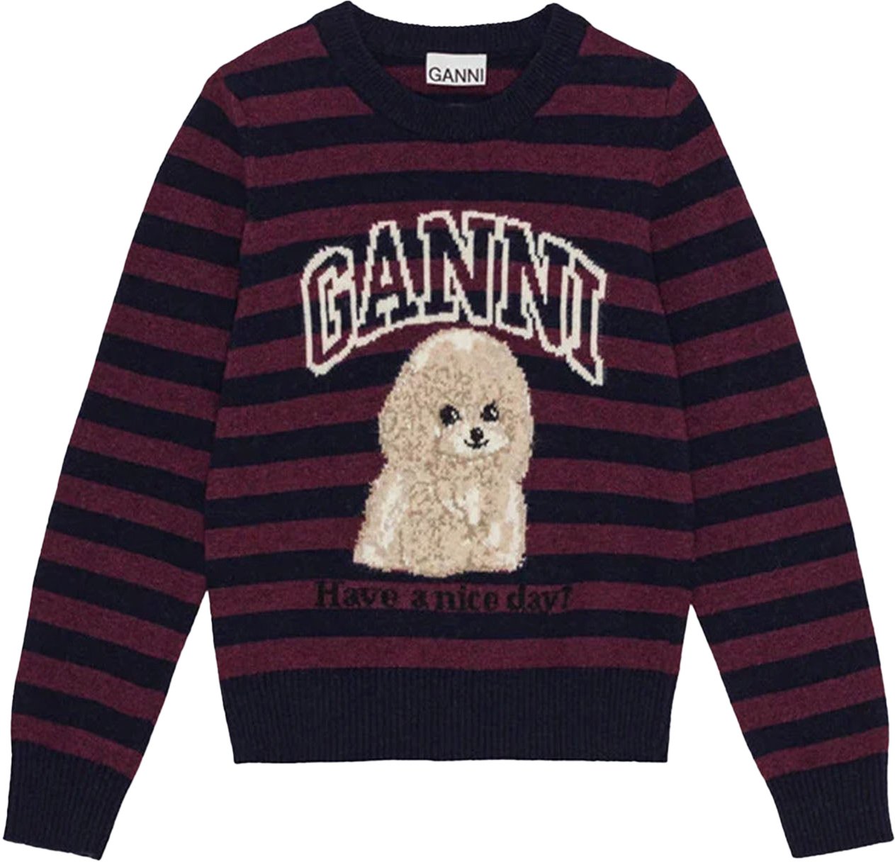 Ganni Poodle Navy Dessin Rood