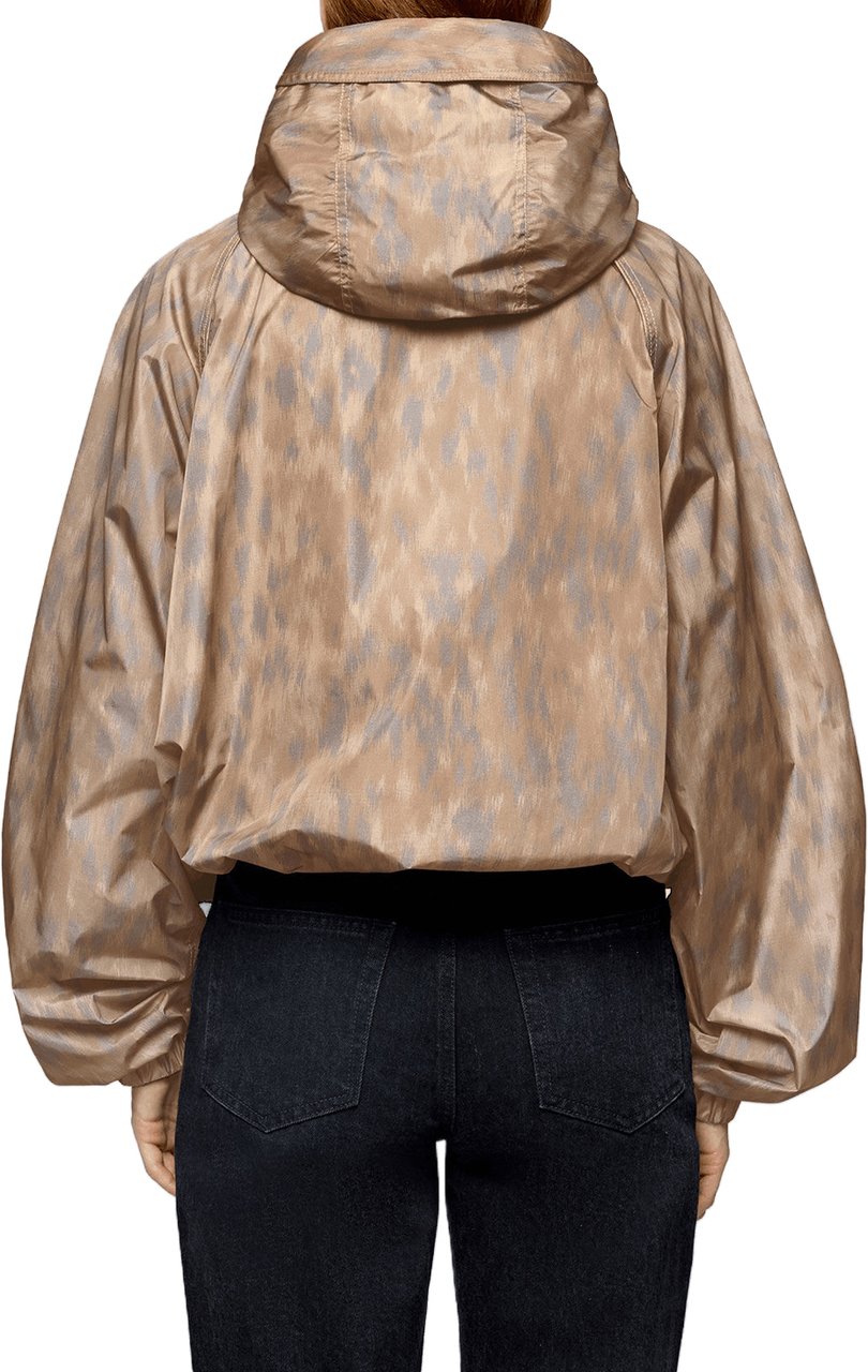 Ganni Printed Flyweight Nylon Jacket Beige