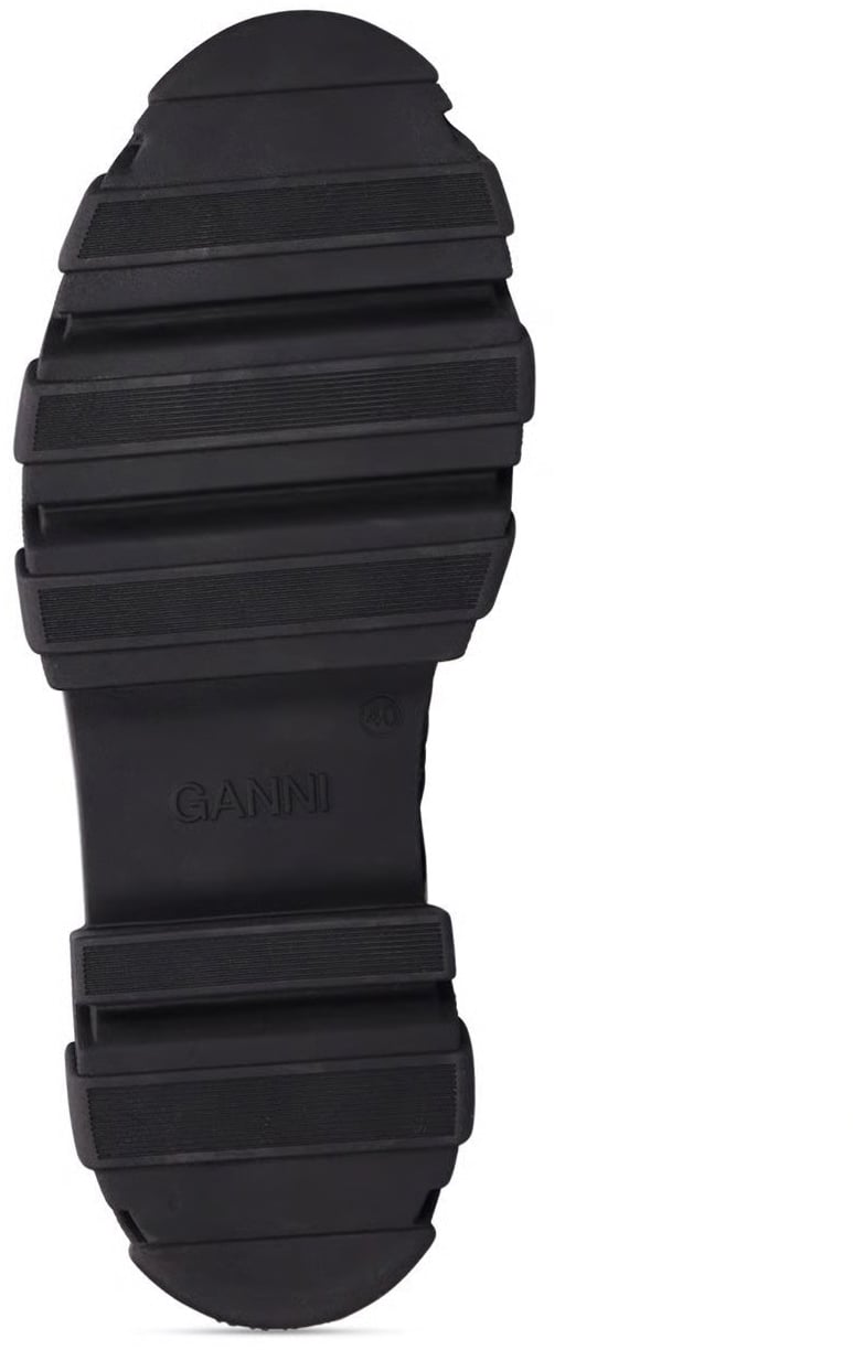 Ganni Cleated Lace Up Hiking Boots Zwart