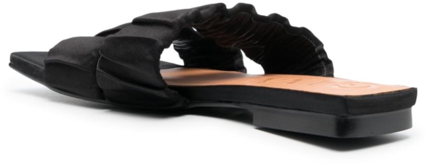 Ganni Smock Flat Sandals Zwart