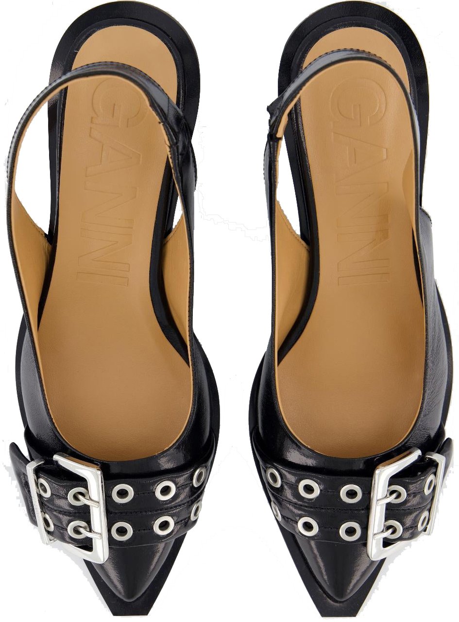 Ganni Dames Buckle Slingback Pump Zwart Zwart