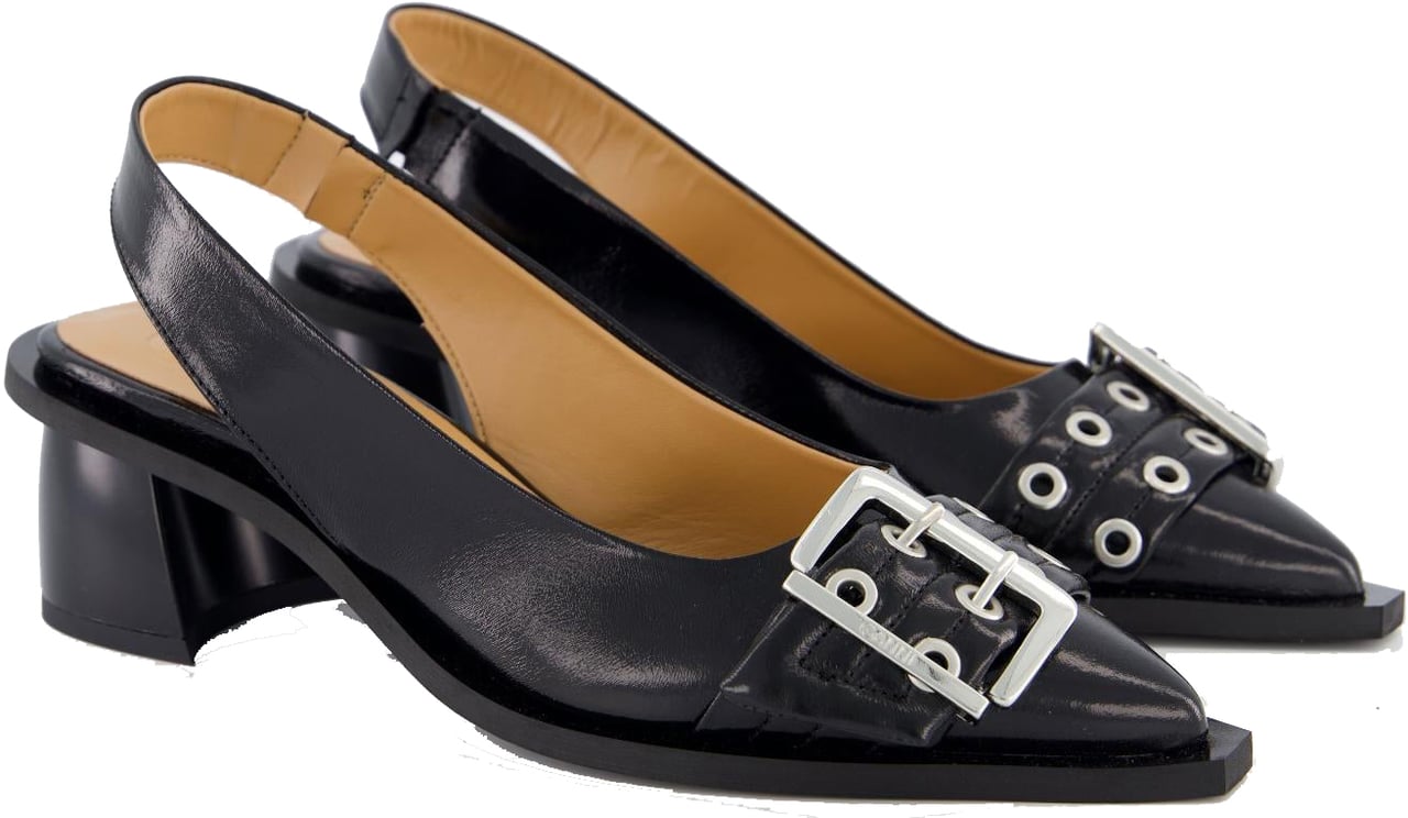 Ganni Dames Buckle Slingback Pump Zwart Zwart