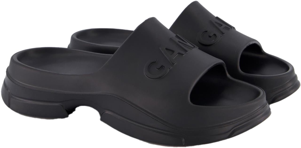 Ganni Dames Light Weight Pool Slide Zwart