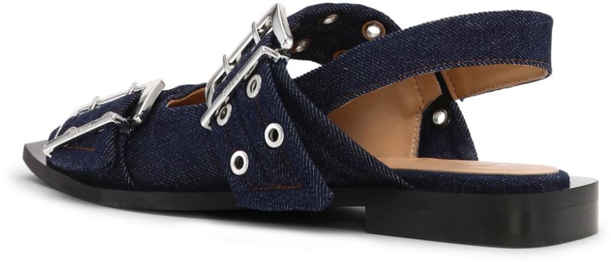 Ganni Flat Shoes Blue Blauw