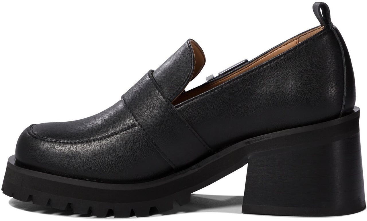 Ganni Loafers with platform and buckle Zwart