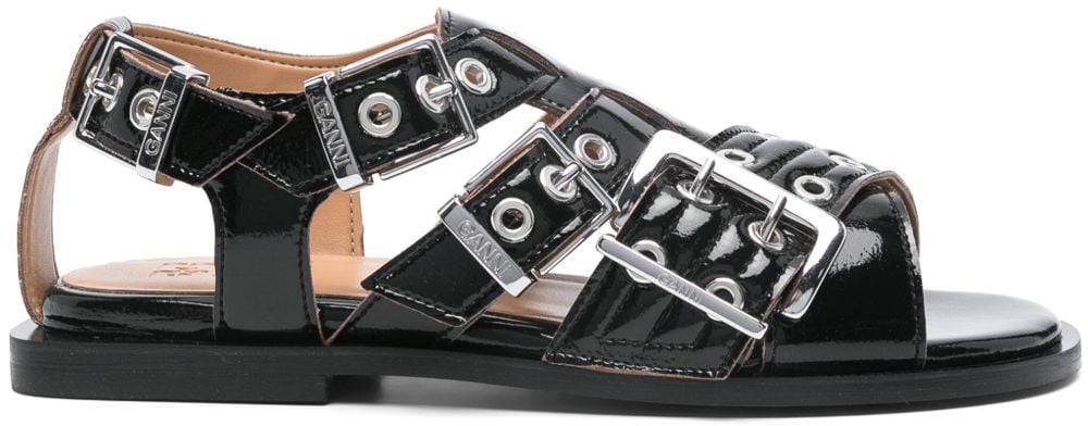 Ganni Sandals Black Zwart