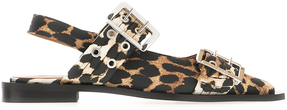 Ganni Printed polyester ballerinas Dierenprint