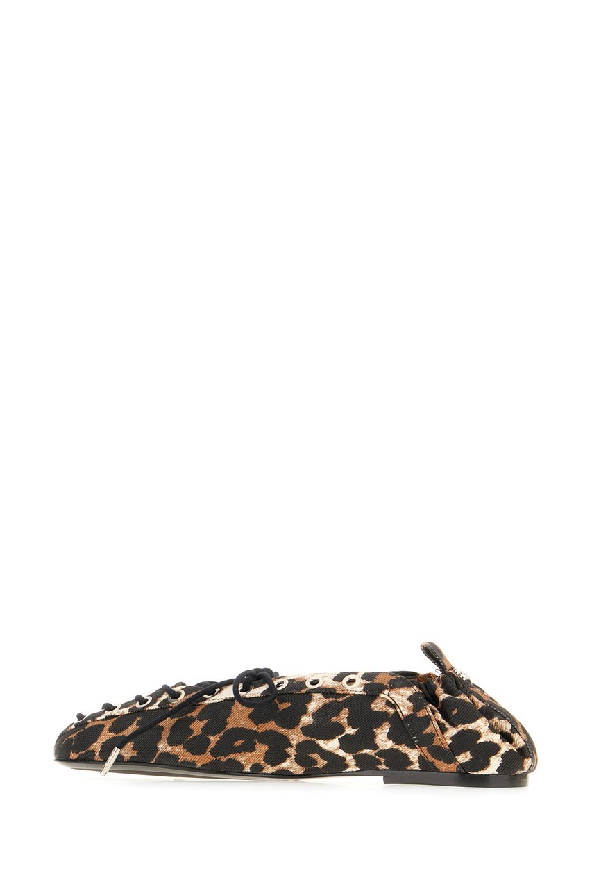 Ganni Ganni Printed canvas ballerinas Dierenprint