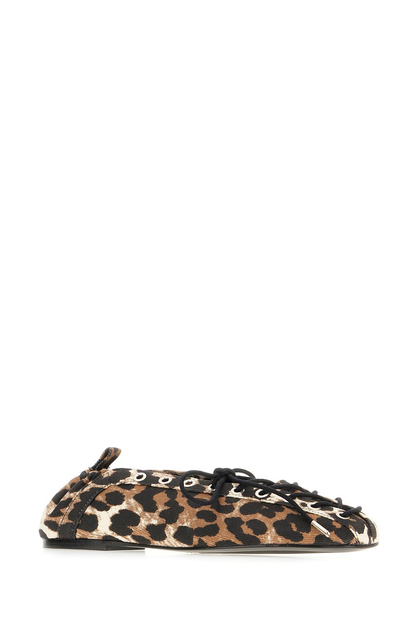 Ganni Ganni Printed canvas ballerinas Dierenprint