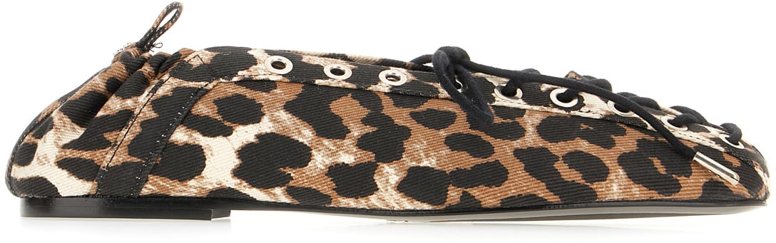 Ganni Ganni Printed canvas ballerinas Dierenprint