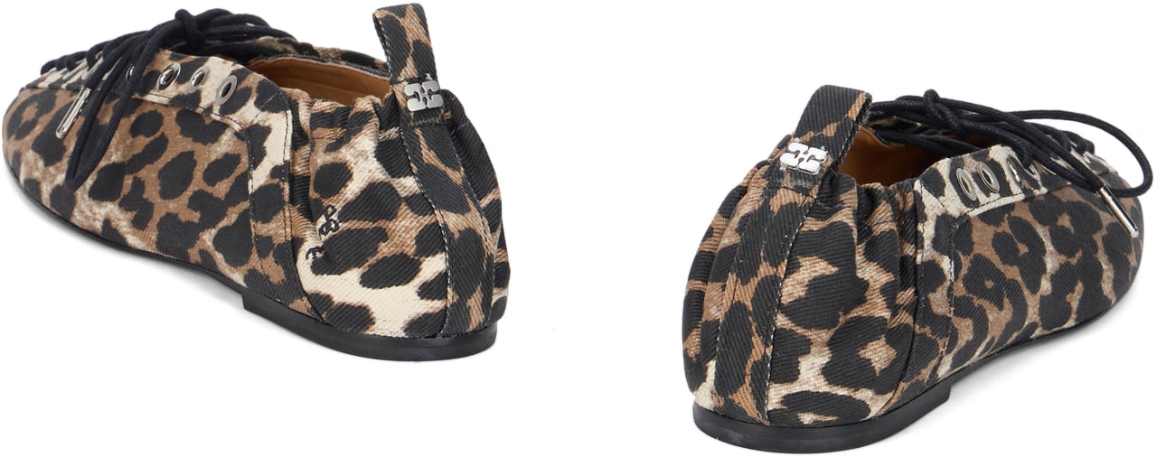 Ganni Canvas ballet flats Beige