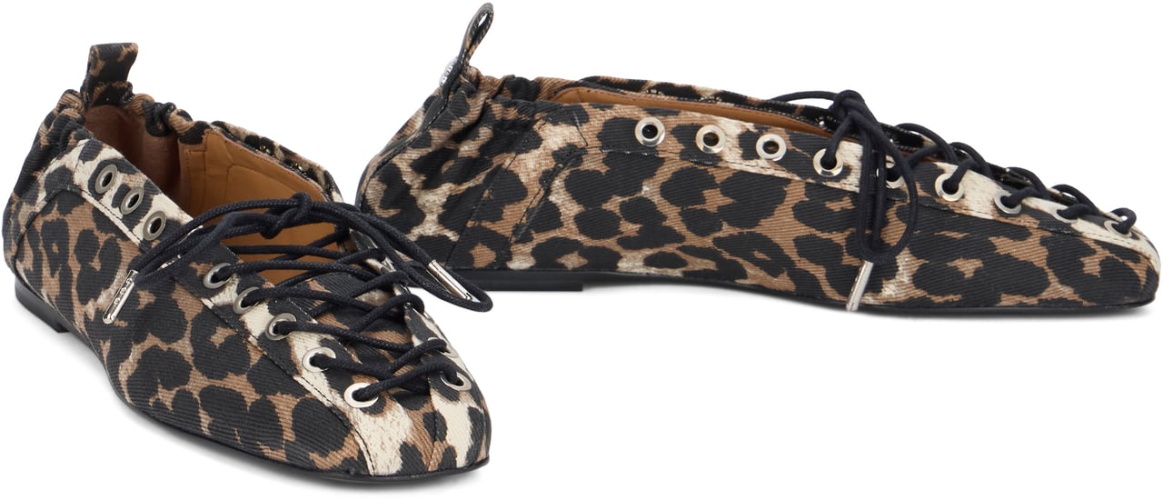Ganni Canvas ballet flats Beige