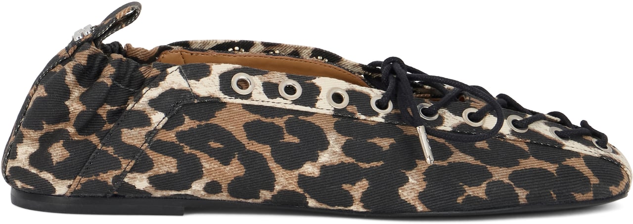 Ganni Canvas ballet flats Beige