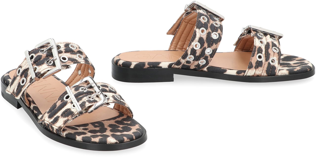 Ganni Feminine Slides Dierenprint