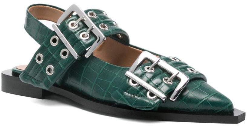 Ganni Sandals Green Donkergroen