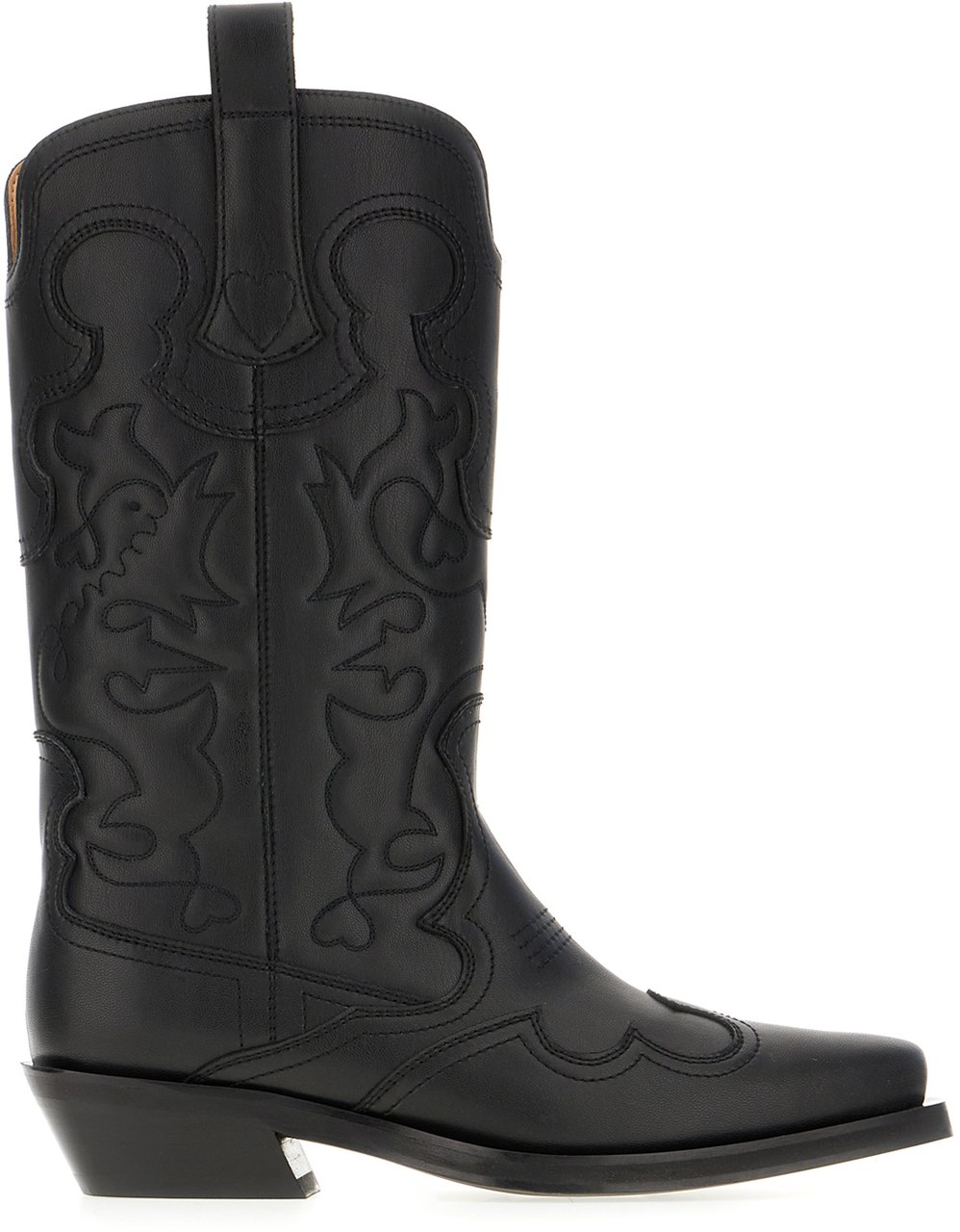 Ganni Ganni Black synthetic leather Shaft boots Zwart
