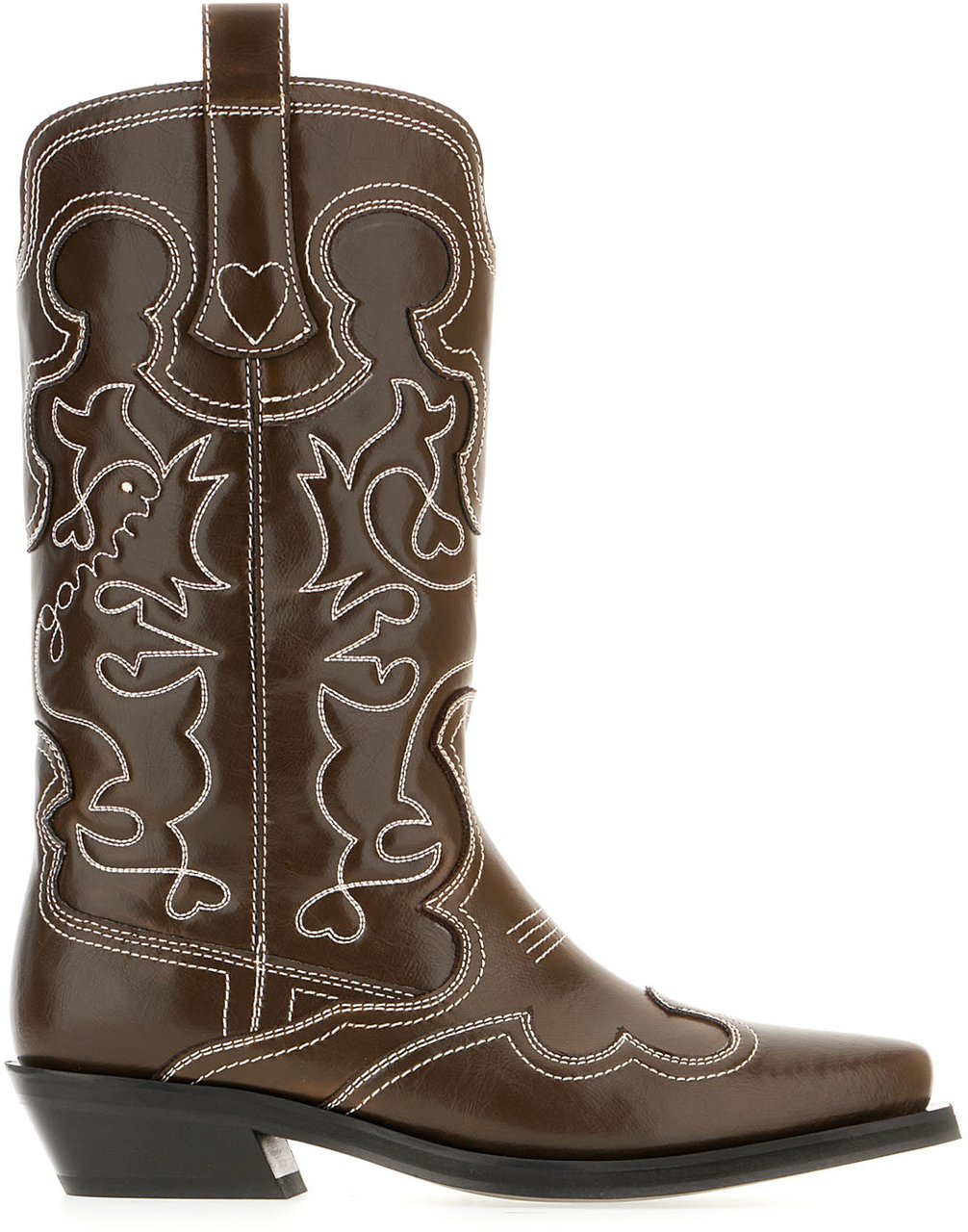 Ganni Ganni Brown synthetic leather Shaft boots Bruin
