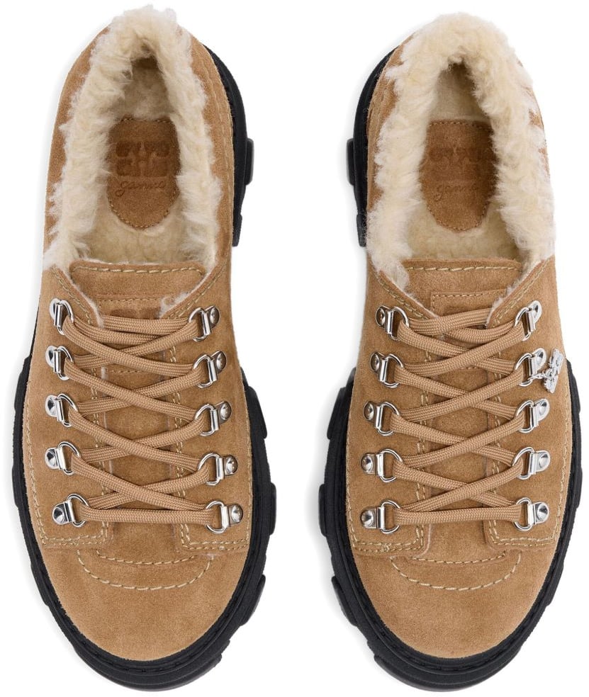 Ganni Flat Shoes Marrone Chiaro Bruin