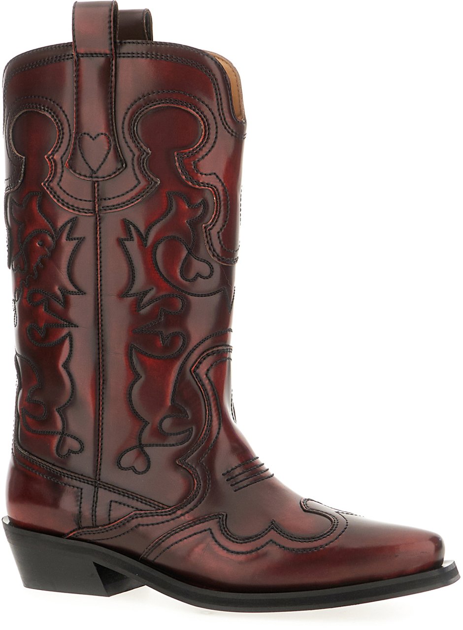 Ganni Ganni Brown synthetic leather boots Bruin